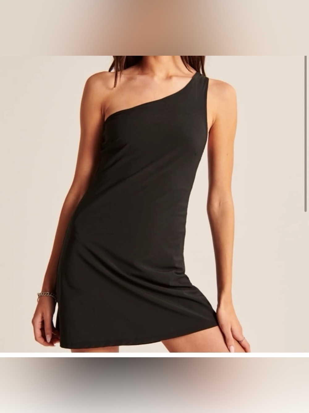 Abercrombie & Fitch Activewear Dress One Shoulder Large Black